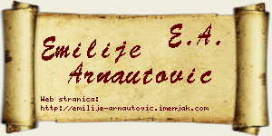 Emilije Arnautović vizit kartica